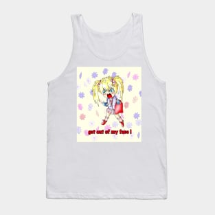 get out of my face cute cartoon girl Tank Top